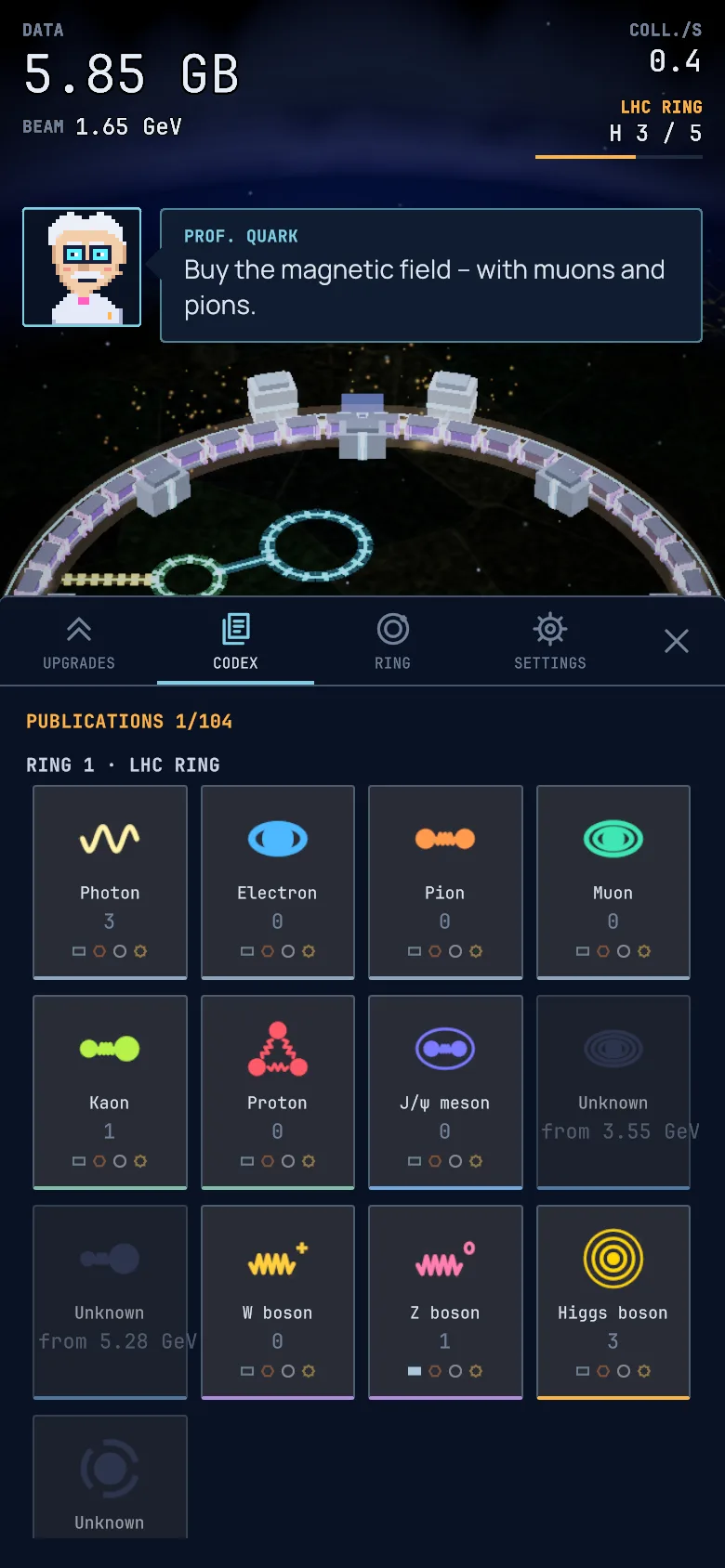 Screenshot: The codex