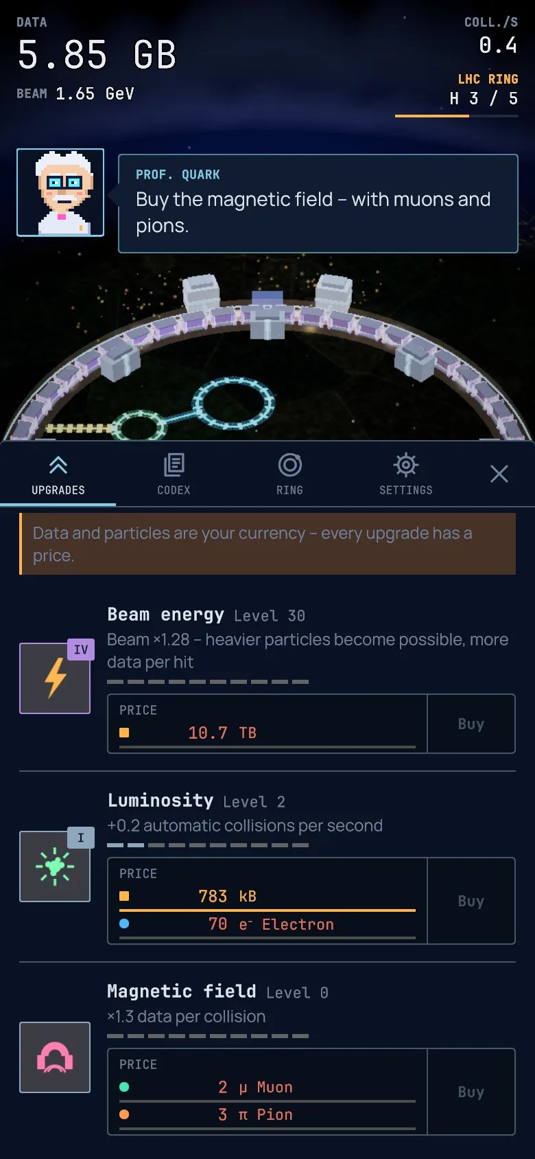 Screenshot: Upgrades