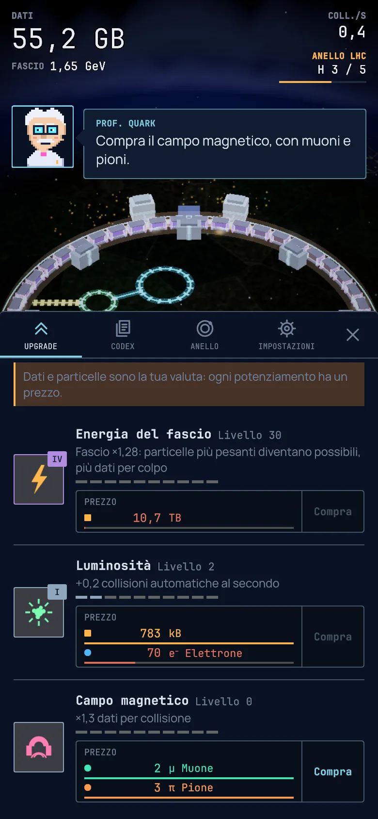 Schermata: Upgrade