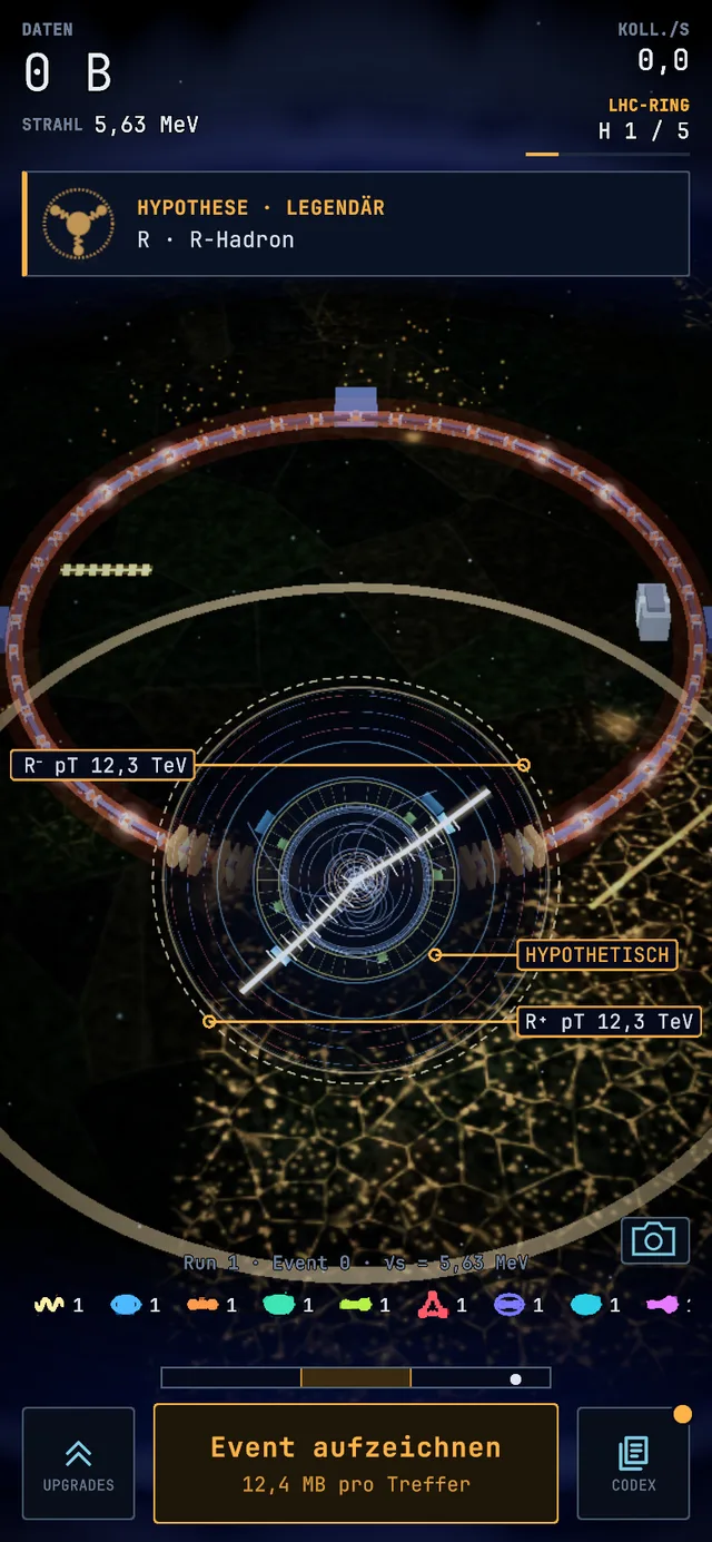 Eventanzeige eines R-Hadron-Events, Screenshot aus dem Spiel.
