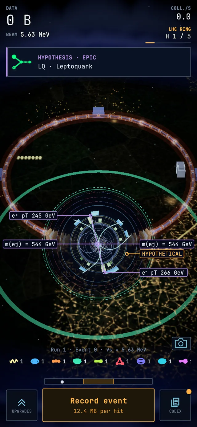 Event display of a Leptoquark event, screenshot from the game.